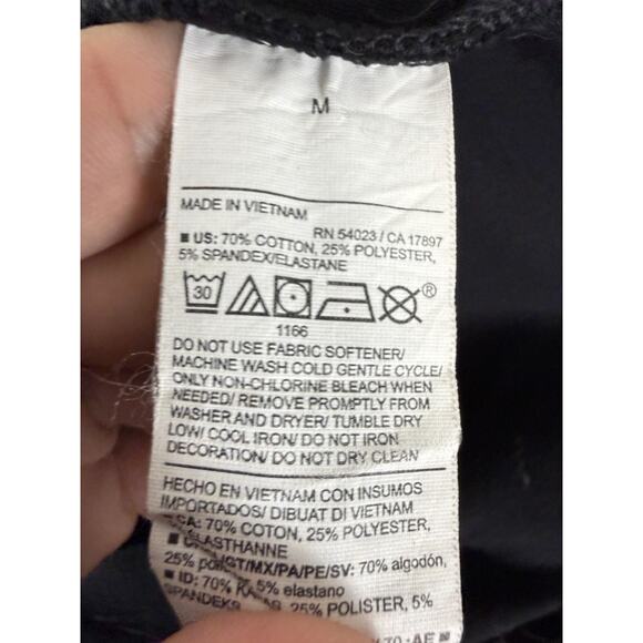 Old Navy Size M Dynamic Fleece Athleisure Hooded Sweater Black Short Sleeve - Picture 6 of 7